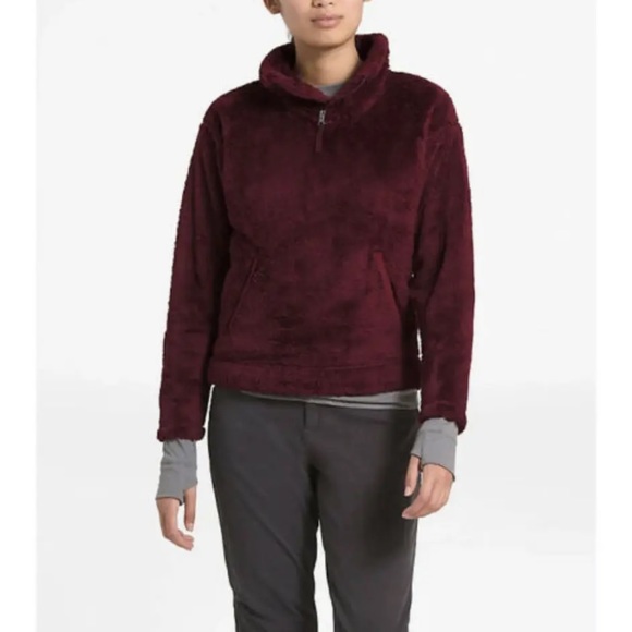 The North Jacket Face Furry Fleece 1/4 Zip Pullover XL Garnet Red NWT - Picture 2 of 5
